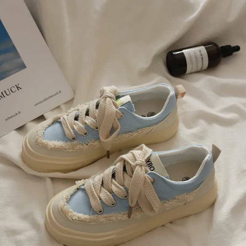 Chicmy Designer Chunky Women's Platform Sneakers Shoes Tennis Female Vulcanized Shoes Casual Flats Shoes Lace Up Student Girls New