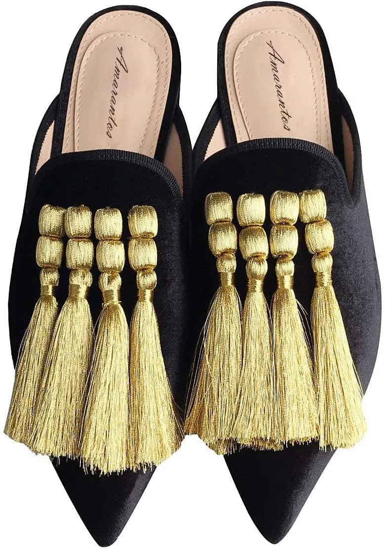 Elegant Slip On Casual Comfort Comfort Mules Slippers Pompom Mule Loafers for Women