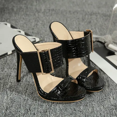 elveswallet Back Strap Gladiator Slip-On Heels