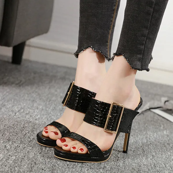 elveswallet Back Strap Gladiator Slip-On Heels