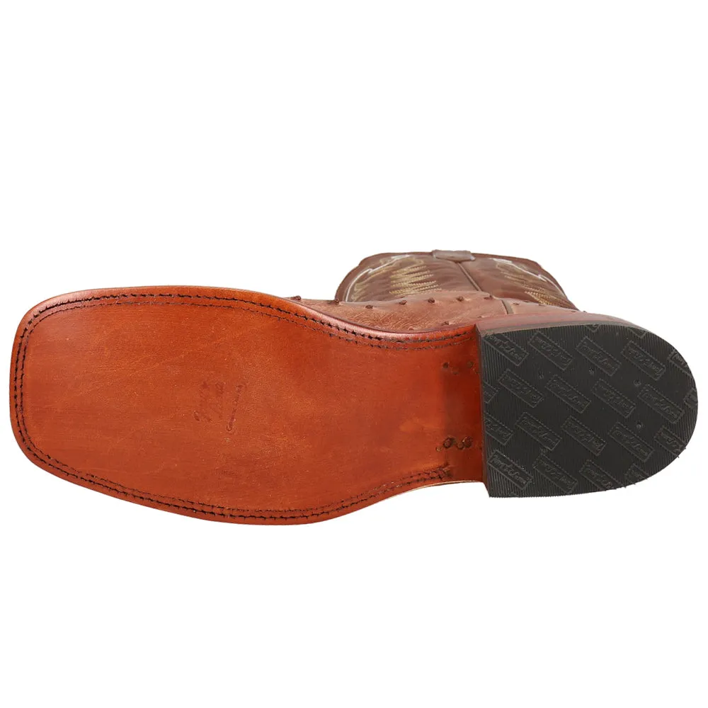 Hays Full Quill Ostrich Square Toe Cowboy Boots