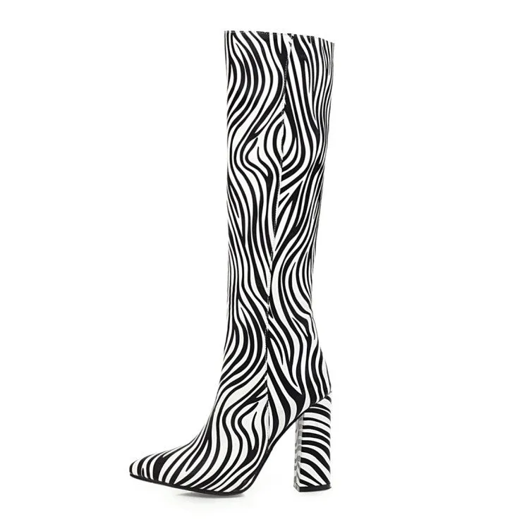 Knee High Zebra Boots