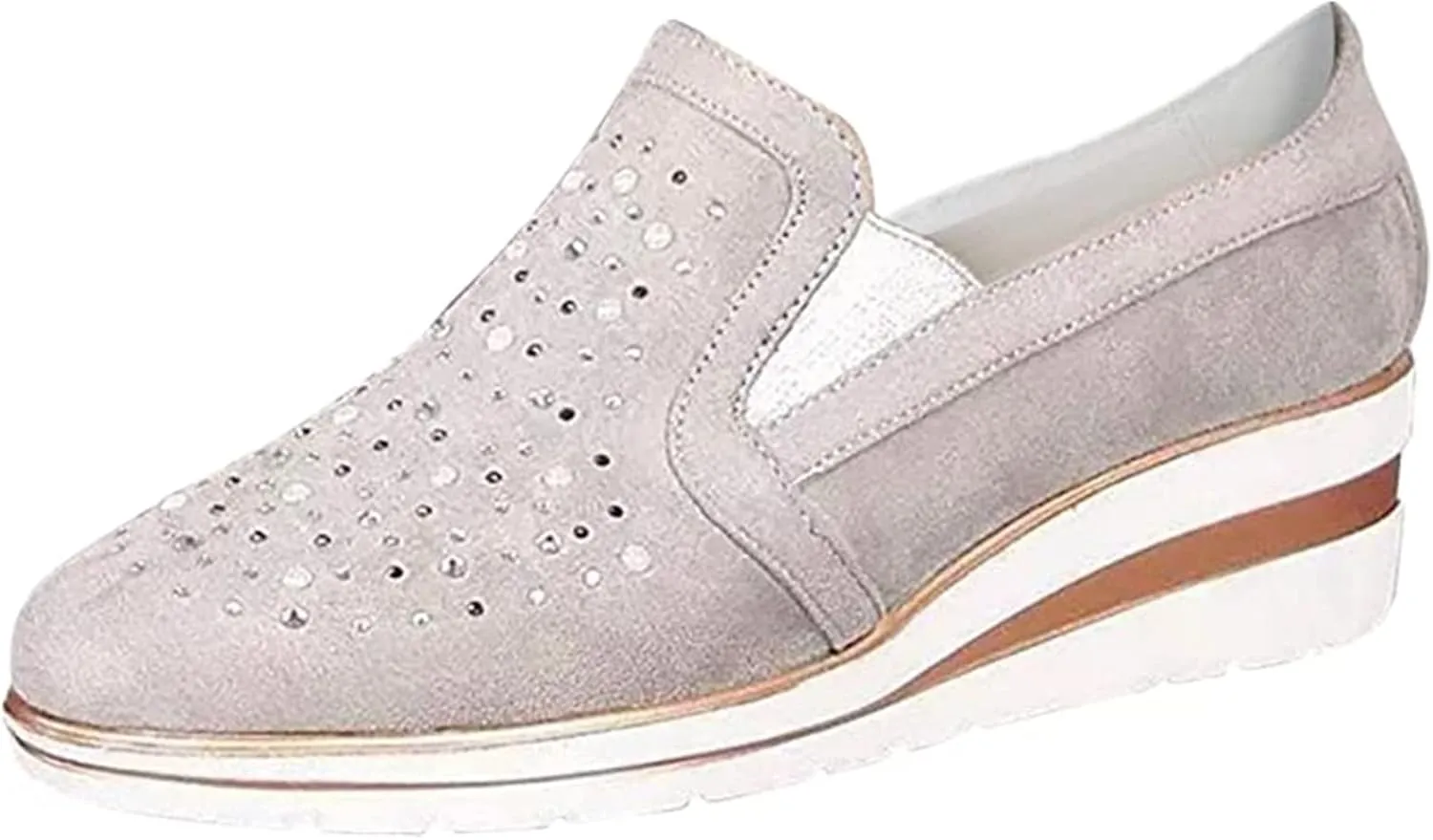 Ladmiple Shoes For Women Sneakers Slip Ons Walking Running Shoes Non Slip Tennis Fashion Sneakers Slip On Platform Shoes