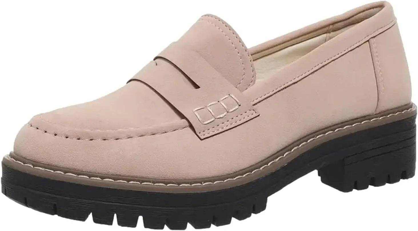 Loafers for Women 2024 Orthoture Walking Shoes Platform Penny Loafers Trendy Dress Work Shoes Wide Width Casual Shoes