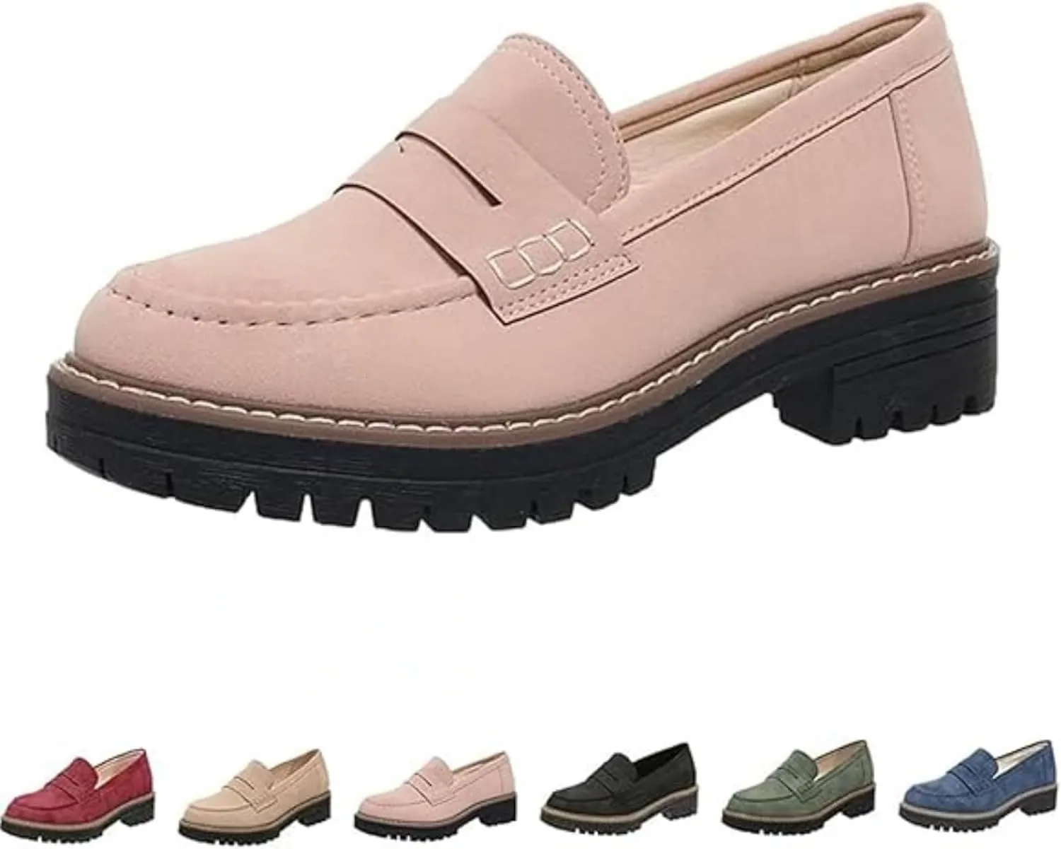 Orthopedic Platform Loafers for Women Thick Sole Loafers Comfort Orthopedic Shoes for Women Round Toe Loafers Shoes Slip on Shoes Casual Walking Shoes