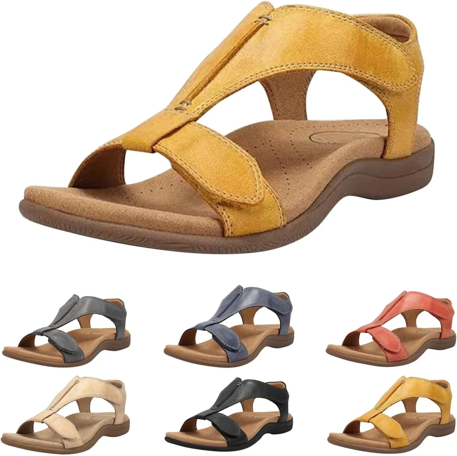 Orthowalkway Womens Sandals, Summer Sandals Women Comfortable Dressy Arch 2025 Support Walking Orthopedic Sandal