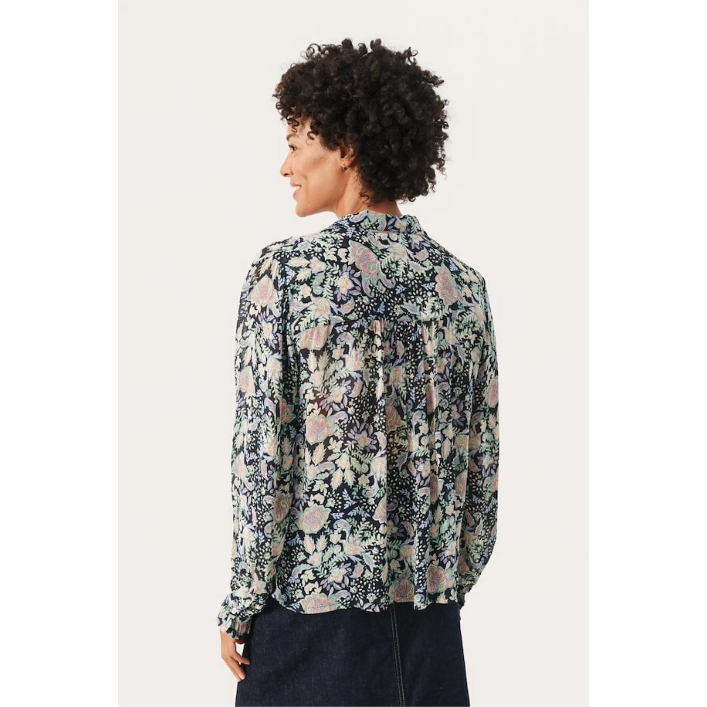 Part Two Faya Blouse In Dark Navy Multi 8284