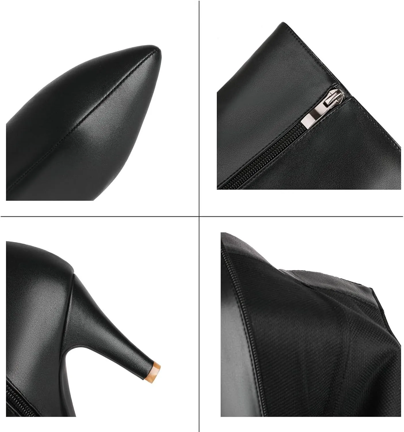 Pointed Toe Knee High Boots for Women Fashion Trendy Kitten Heel Boots Side Zipper Booties for Wedding Party Date Dress