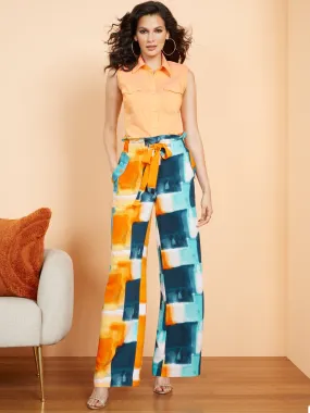 Printed Wide-Leg Pant