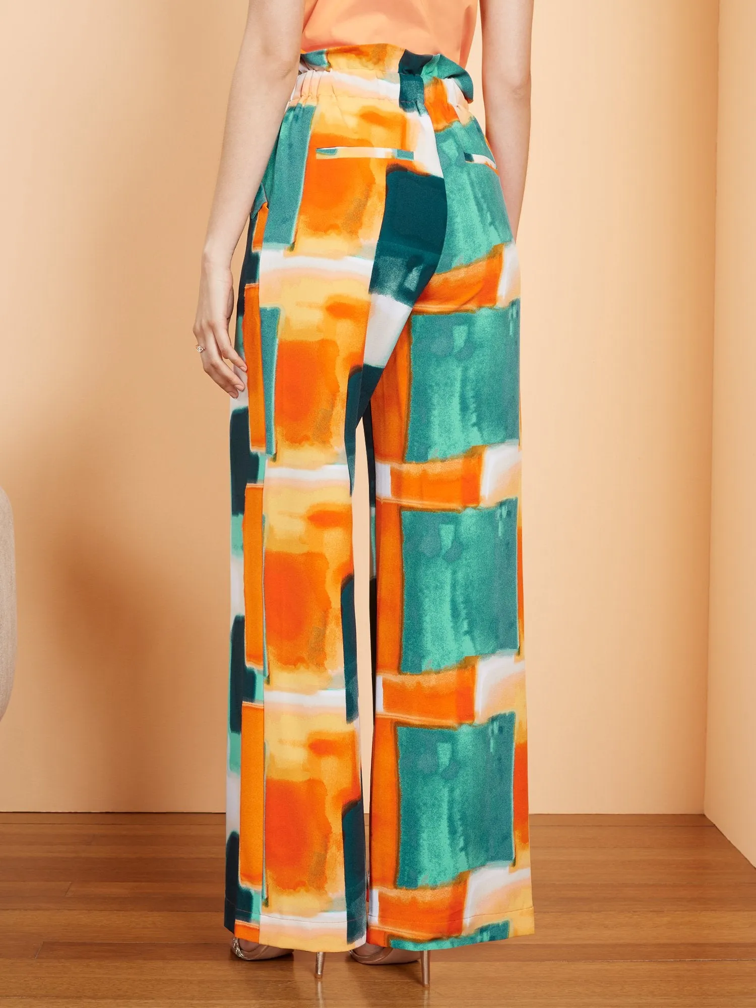 Printed Wide-Leg Pant