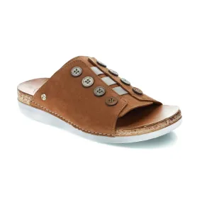 Revere Antalya Women's Slide Sandals In Caramel