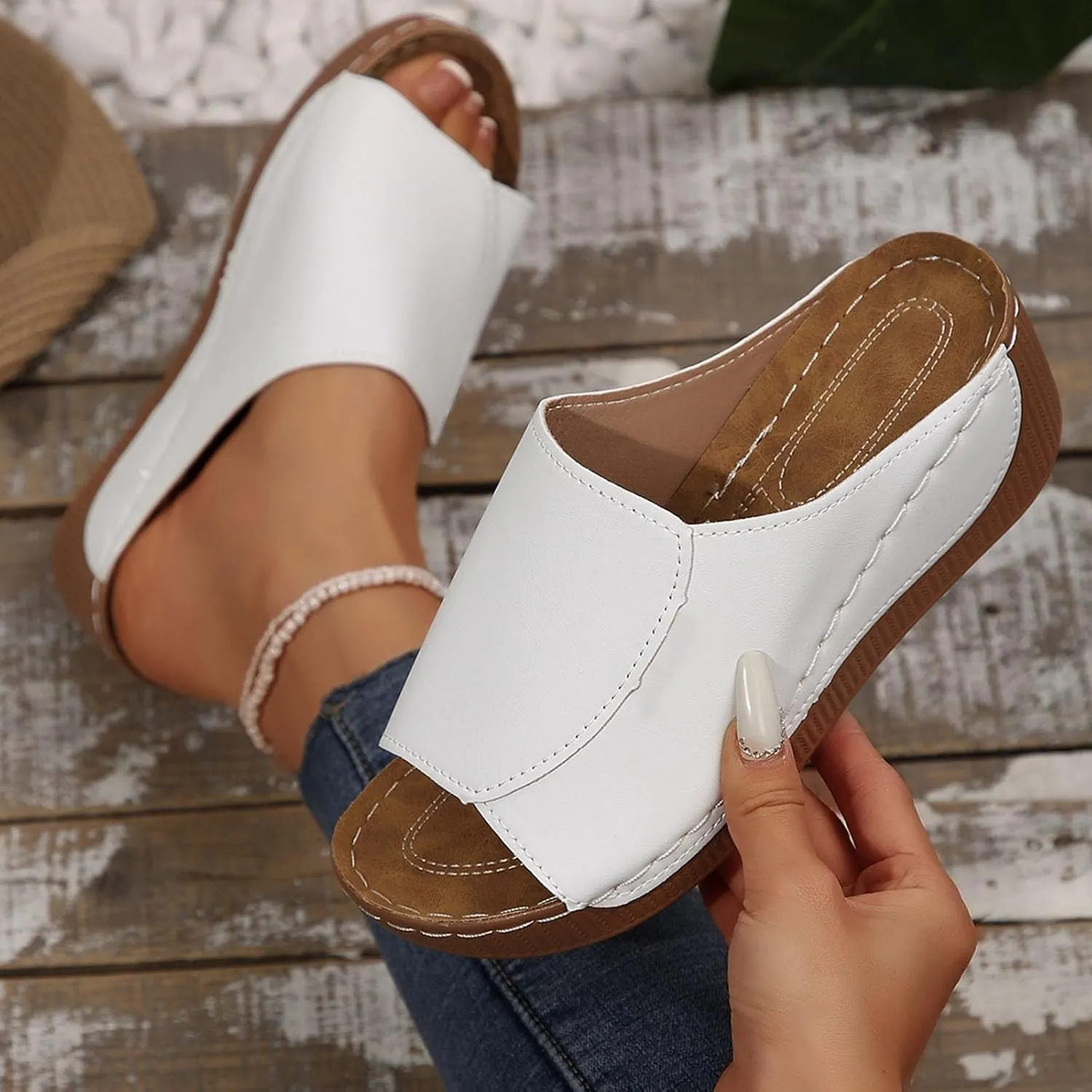 Sandals for Women 2025 Platform Wedge Summer Dressy Comfortable Walking Wide Sofft Support Comfortable Sandals
