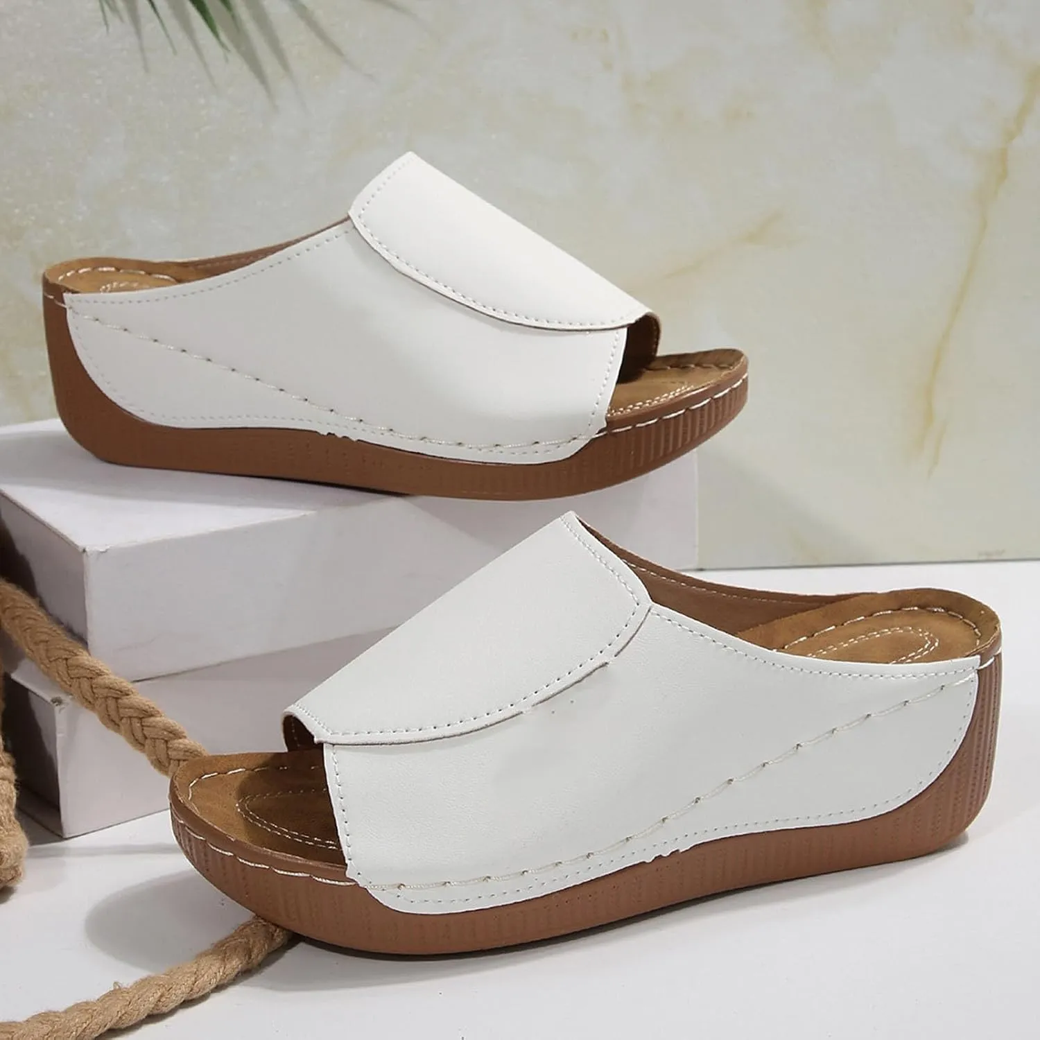 Sandals for Women 2025 Platform Wedge Summer Dressy Comfortable Walking Wide Sofft Support Comfortable Sandals