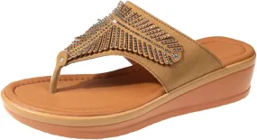 SBGMoSJ Slippers for Women Plantar Fasciitis Orthopedic Wedges for Women Comfortable Wedges for Women Soft High Heel Sandals for Women Comfortable Womens Flip Flops Gold Sandals Women