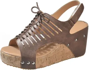 Summer Wedges for Women 2025 Ankle Strap Open Toe Comfortable Low Wedges Sandals Comfortable Walking Shoes