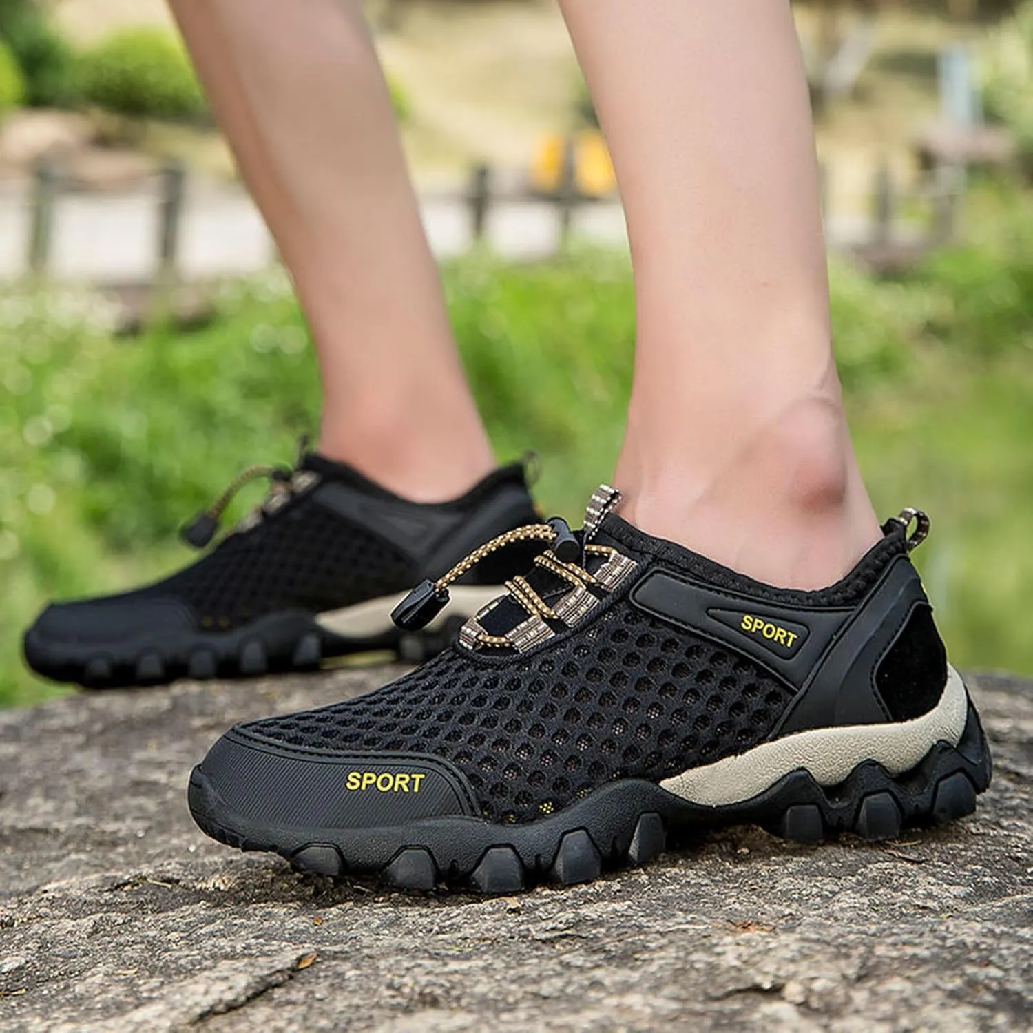 Women Walking Shoes Sock Sneakers Slip-On Breath Mens Casual Shoes Walking Woman Shoes Casual Walking Sneakers Brown Tennis Shoe Cross Trainer Shoe