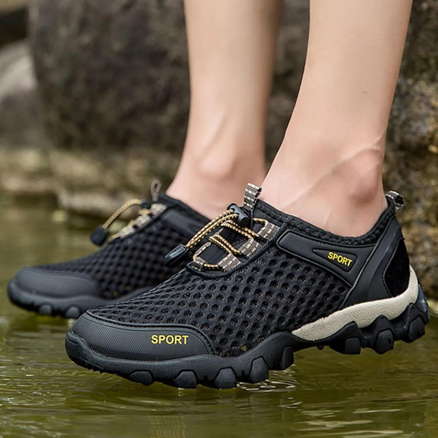 Women Walking Shoes Sock Sneakers Slip-On Breath Mens Casual Shoes Walking Woman Shoes Casual Walking Sneakers Brown Tennis Shoe Cross Trainer Shoe