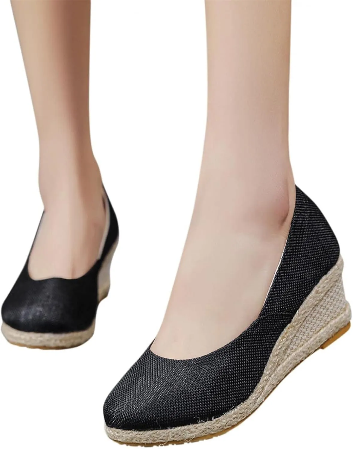 Women's Aurora Sandals Platform Espadrilles Wedge Slip On Pump Comfortable Closed Toe Sandals