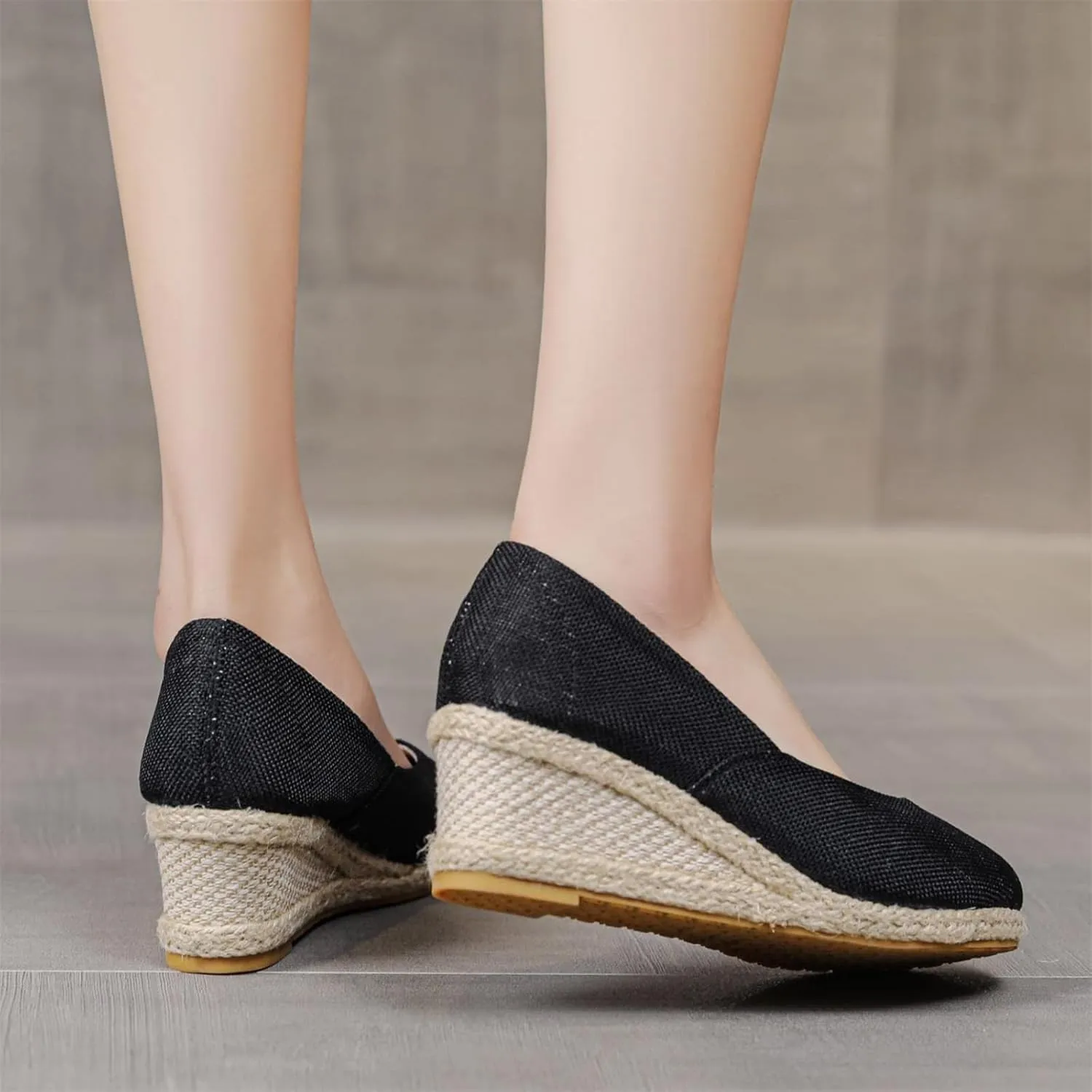 Women's Aurora Sandals Platform Espadrilles Wedge Slip On Pump Comfortable Closed Toe Sandals