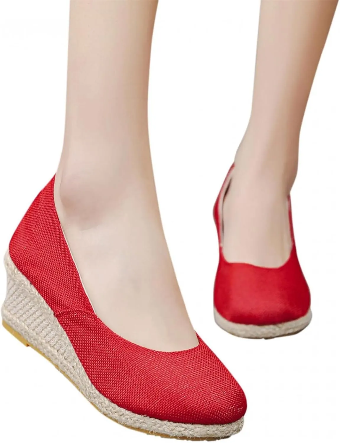Women's Aurora Sandals Platform Espadrilles Wedge Slip On Pump Comfortable Closed Toe Sandals