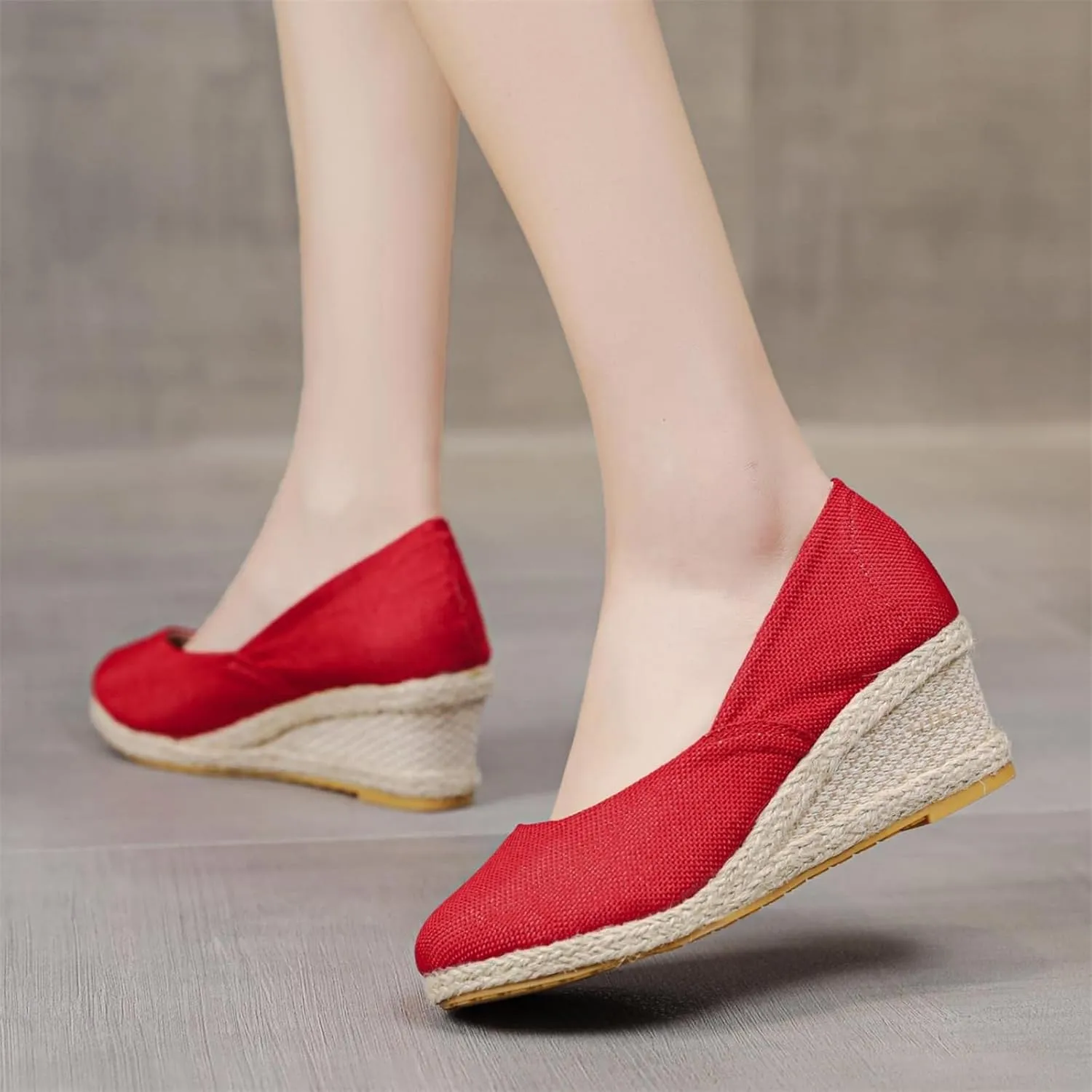 Women's Aurora Sandals Platform Espadrilles Wedge Slip On Pump Comfortable Closed Toe Sandals