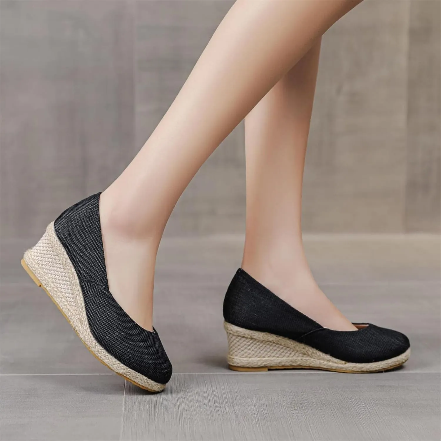 Women's Aurora Sandals Platform Espadrilles Wedge Slip On Pump Comfortable Closed Toe Sandals