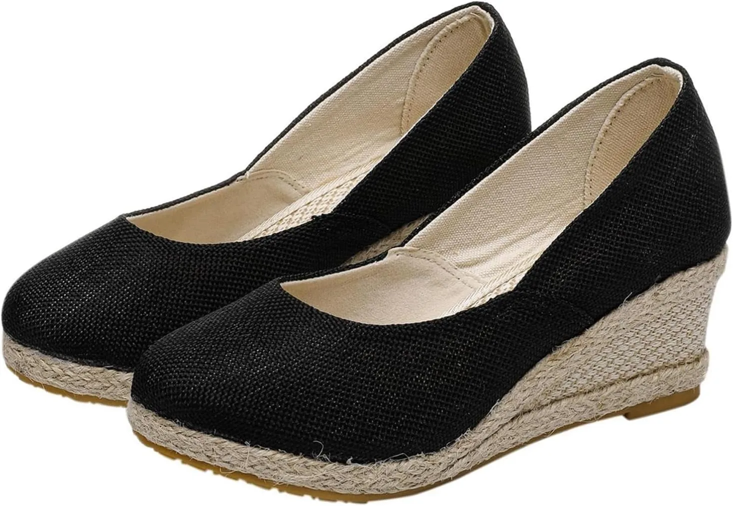 Women's Aurora Sandals Platform Espadrilles Wedge Slip On Pump Comfortable Closed Toe Sandals