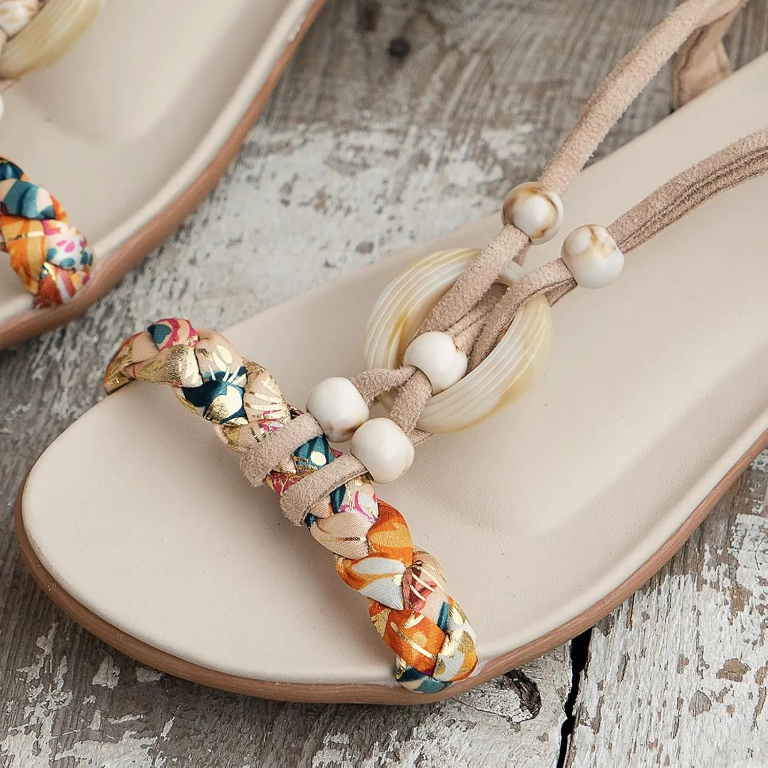 Women'S Dressy Comfortable Walking Summer Flat Sandals Open Toe Ankle Strap Flip Flops Bohemian Dressy Casual Summer Sandals Comfortable Elastic Ankle Strap Beach Shoes