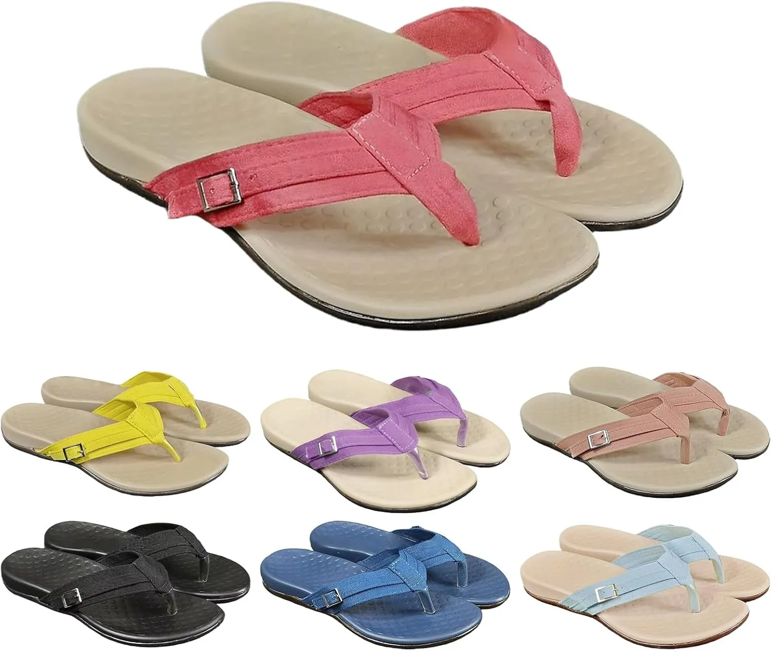 Womens Plantar Fasciitis Feet Sandal Orthopedic Arch Support Flip Flops Comfortable Walking Sandals